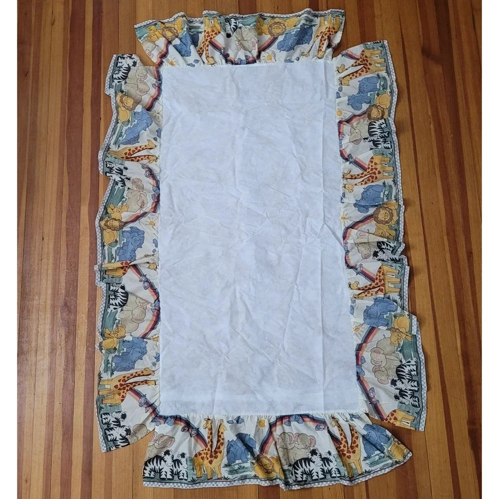 Nojo Noahs Ark Animals Blanket Comforter Crib Set Double Sided Nursery Mobile